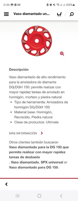 VASO DIAMANTADO HILTI DG DGH 150