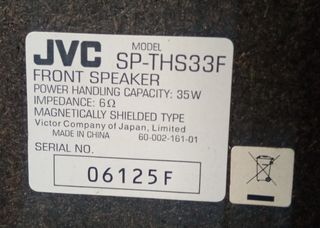 Columnas sonido JVC SP-THS33F y SP-THA25F
