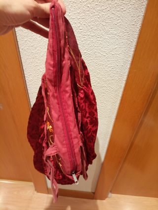 Bolso terciopelo rojo granate