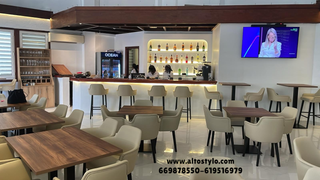 SILLAS MESAS BANCADAS TAPIZADAS PARA RESTAURANTES.