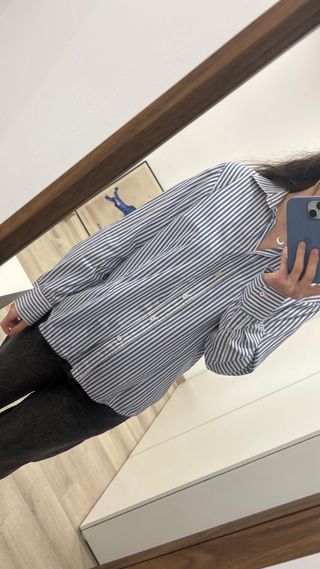 Camisa Zara rayas azul-blanco