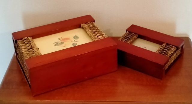 Scatole legno vintage portaoggett