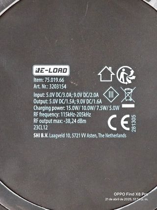 Cargador inalámbrico