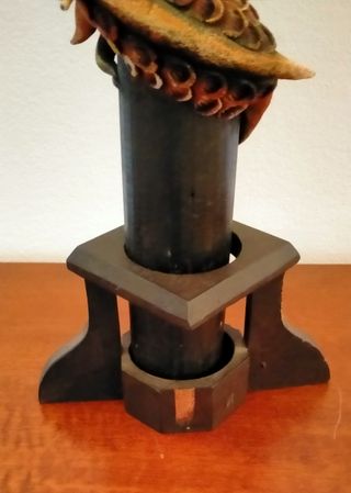 Scultura Drago Vintage in Legno Dipinto