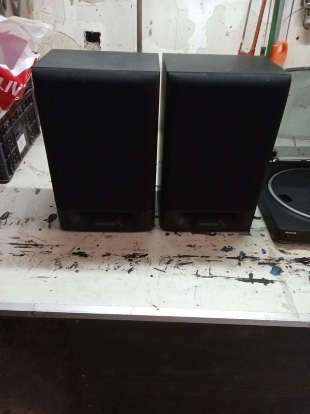 Tocadiscos y altavoces