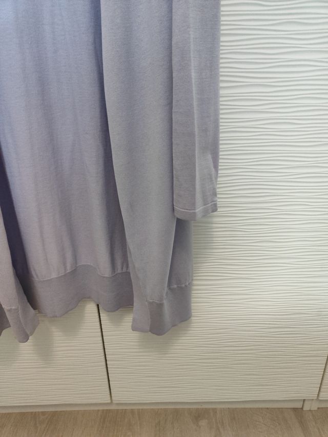 Chaqueta larga color lavanda 