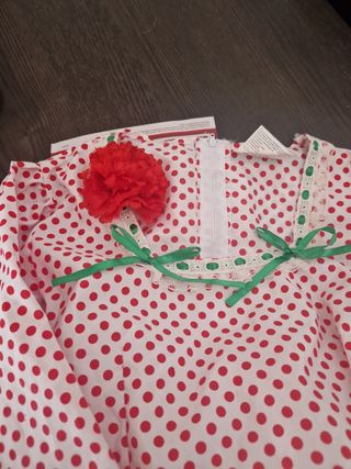 Vestido chulapa lunares rojo blanco