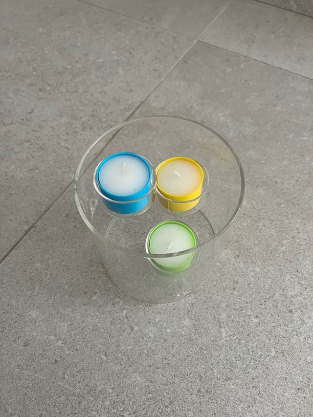 Portacandele 3 candele vetro