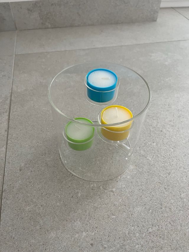 Portacandele 3 candele vetro