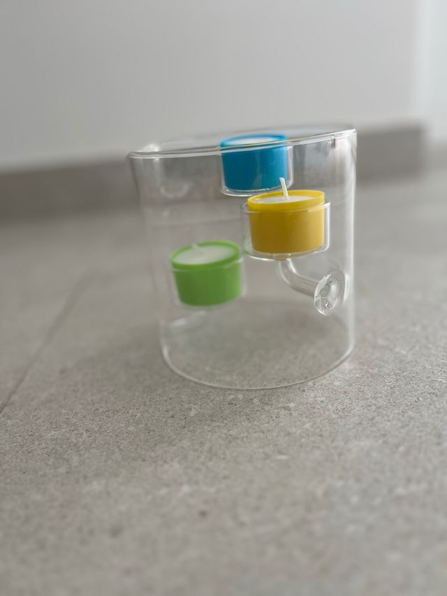 Portacandele 3 candele vetro