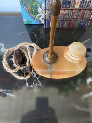 Lampada vintage in ottone e marmo