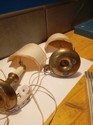2 Lampade comodino antiche oro