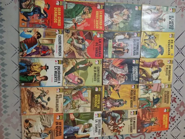 Lote de 63 novelas antiguas bolsilibros del oeste