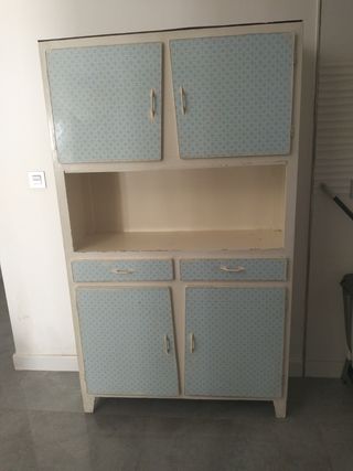Alacena vintage  azul y blanca