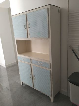 Alacena vintage  azul y blanca