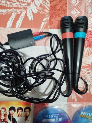 Micrófonos SingStar  + 3 juegos