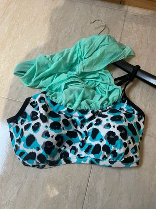 Canotta costume mare celeste stampa