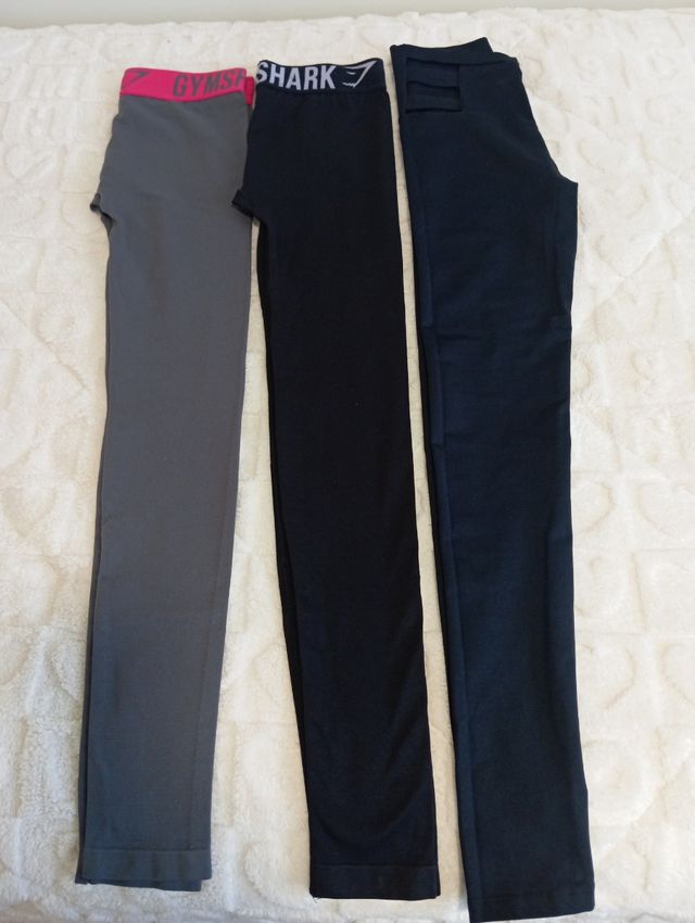 3 mallas GymShark - Negro y Gris
