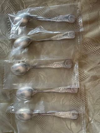Sei Cucchiaini d'argento 800 stile inglese