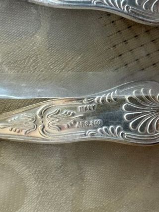 Sei Cucchiaini d'argento 800 stile inglese
