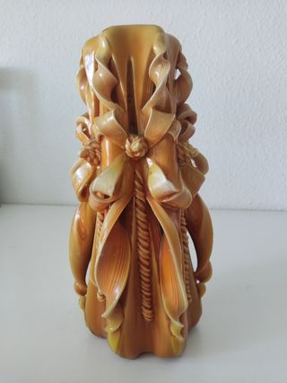 GRAN VELA VINTAGE TALLADA A MANO VELÓN AÑOS 70/80