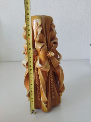 GRAN VELA VINTAGE TALLADA A MANO VELÓN AÑOS 70/80