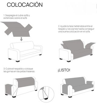 Funda protector sofá 3 plazas reversible beige/mar