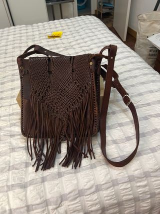 Bolso de cuero marron bandolera de cuero