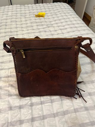 Bolso de cuero marron bandolera de cuero