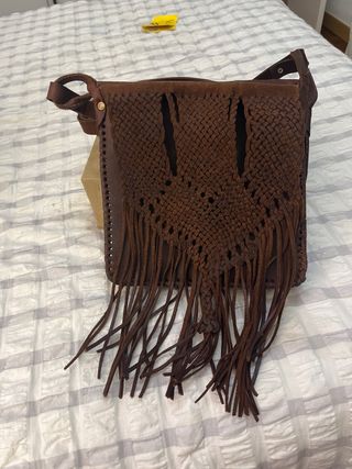 Bolso de cuero marron bandolera de cuero