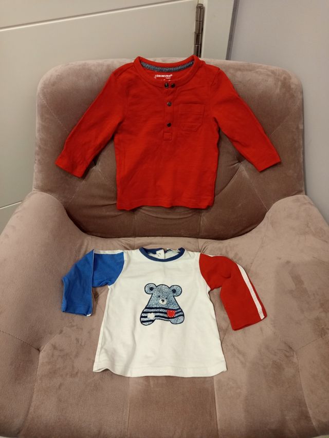 2 Camisetas 4-6 meses. 
