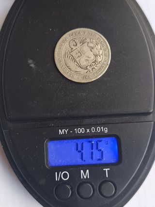 1 peseta de 1880 plata peru lima