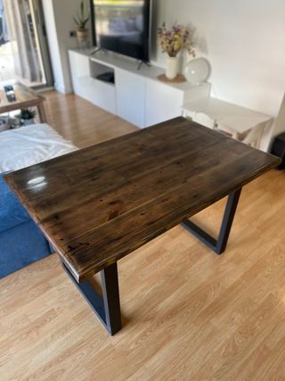 Mesa industrial madera metal