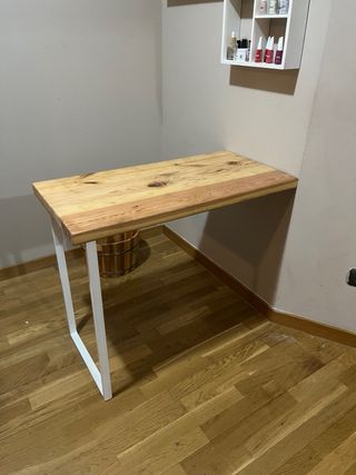 Mesa industrial madera metal