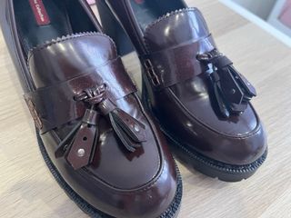 Mocasines Mustang tacón - Burdeos