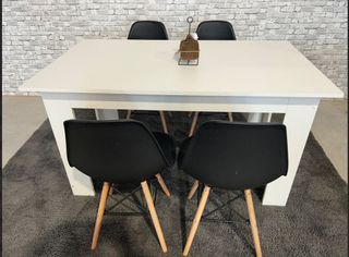 Mesa de Comedor 140x80cm + 4 sillas