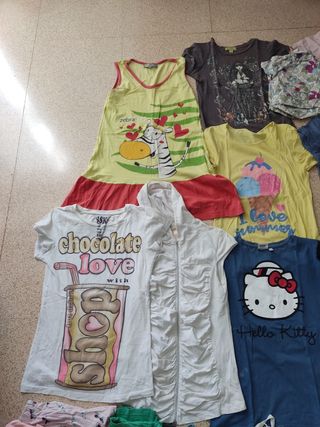 Lote camisetas talla xs o niña 12-14 año