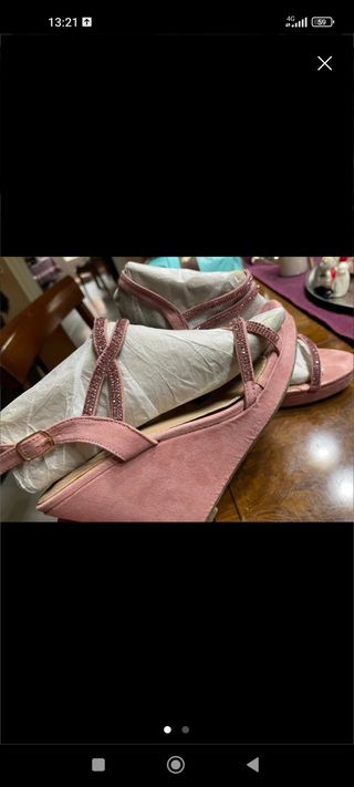 Zapatos tacón negros y rosa - Tallas 39-40