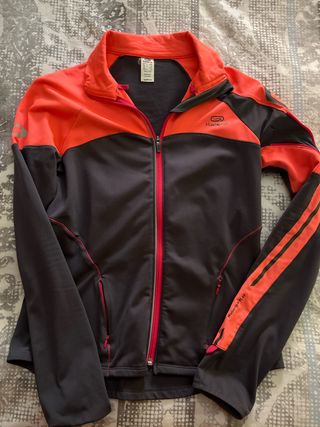 Chaqueta Kalenji running negra-roja