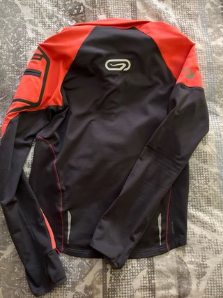 Chaqueta Kalenji running negra-roja