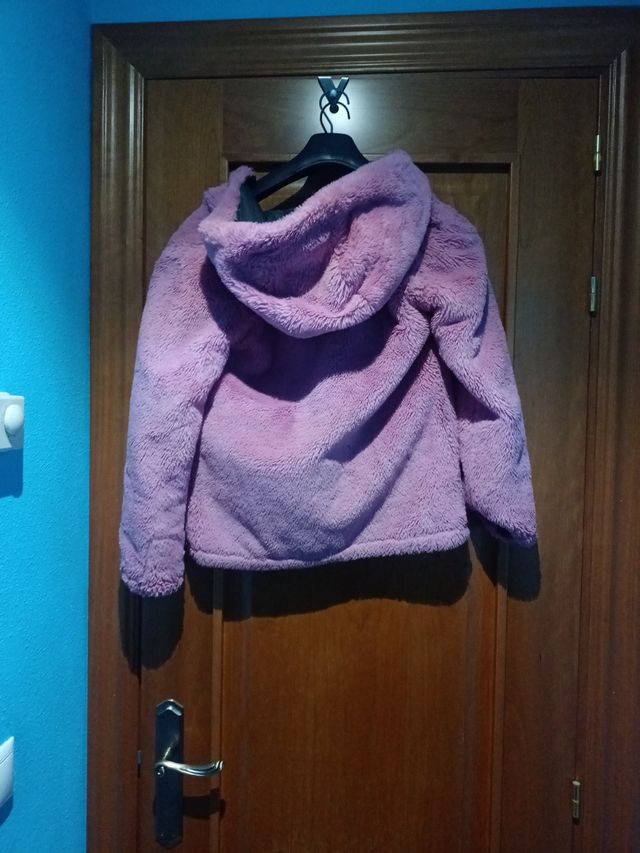 Cazadora reversible rosa-gris para niña de 11-12