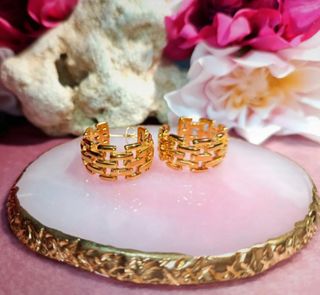 Aros chapados en oro 18K