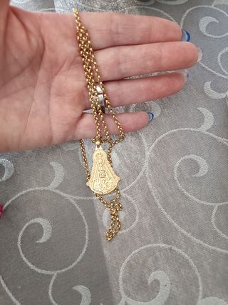 Cadena con virgen del rocio acero inoxidable 