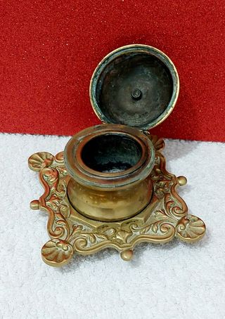 Tintero De Bronce Antiguo