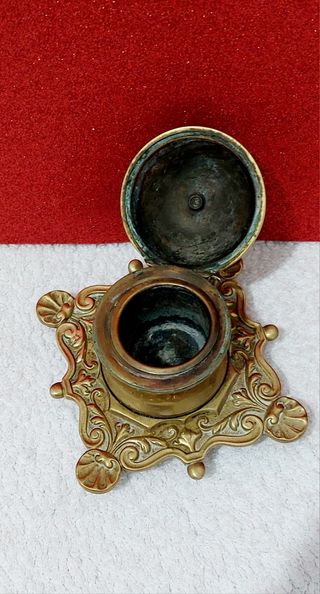 Tintero De Bronce Antiguo
