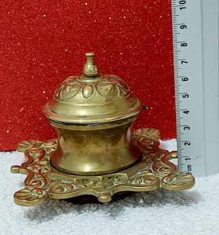 Tintero De Bronce Antiguo