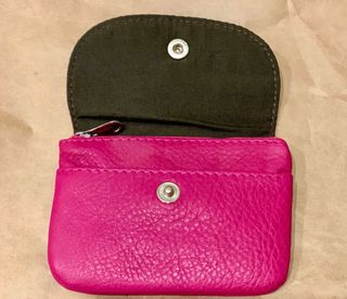 Monedero piel fucsia