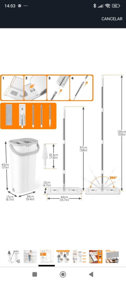 Mopa fregona cubo microfibra