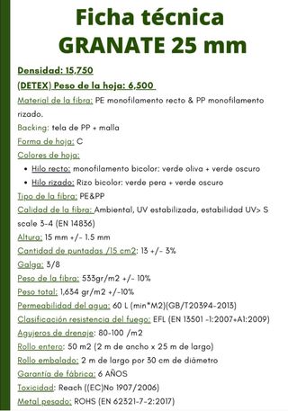 OFERTA 2025 CESPED ARTIFICIAL 25CM