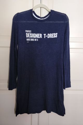 Vestido manga larga Mango azul marino - Talla S